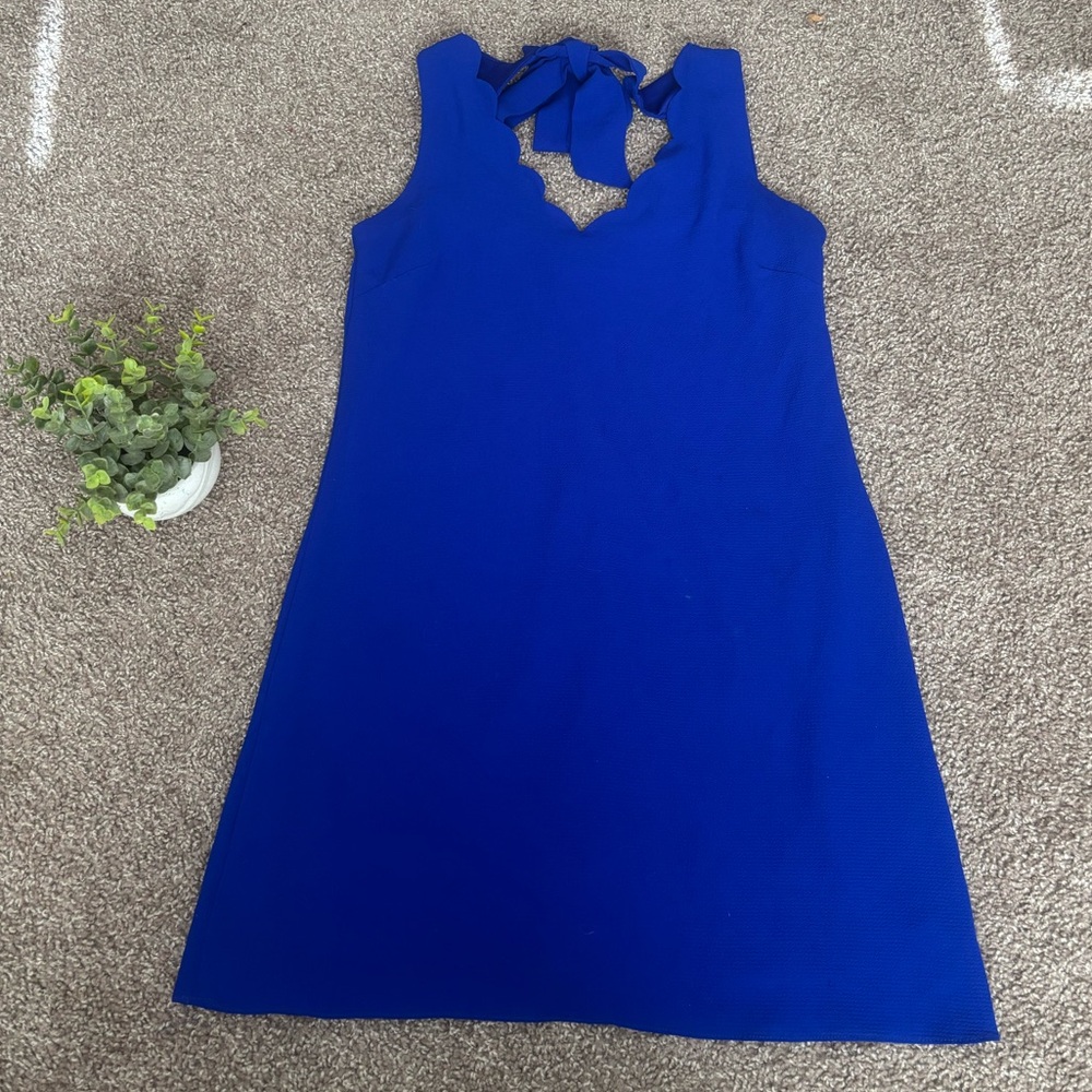 B Darlin Royal Blue Scalloped Bowtie Dress